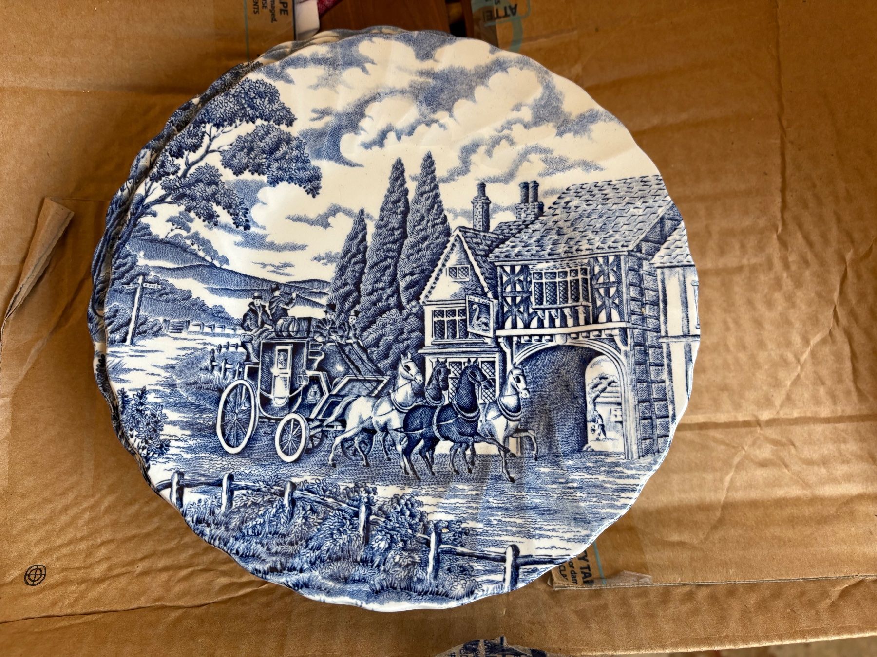 Piatti: Assiettes bleues décor cheval – Usato da Grône venduto da natatou