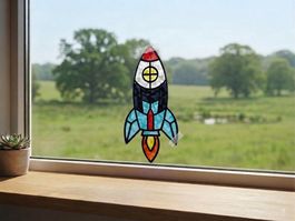 Fensterbild Rakete - DIY Bastelset Kinder - Handgemacht