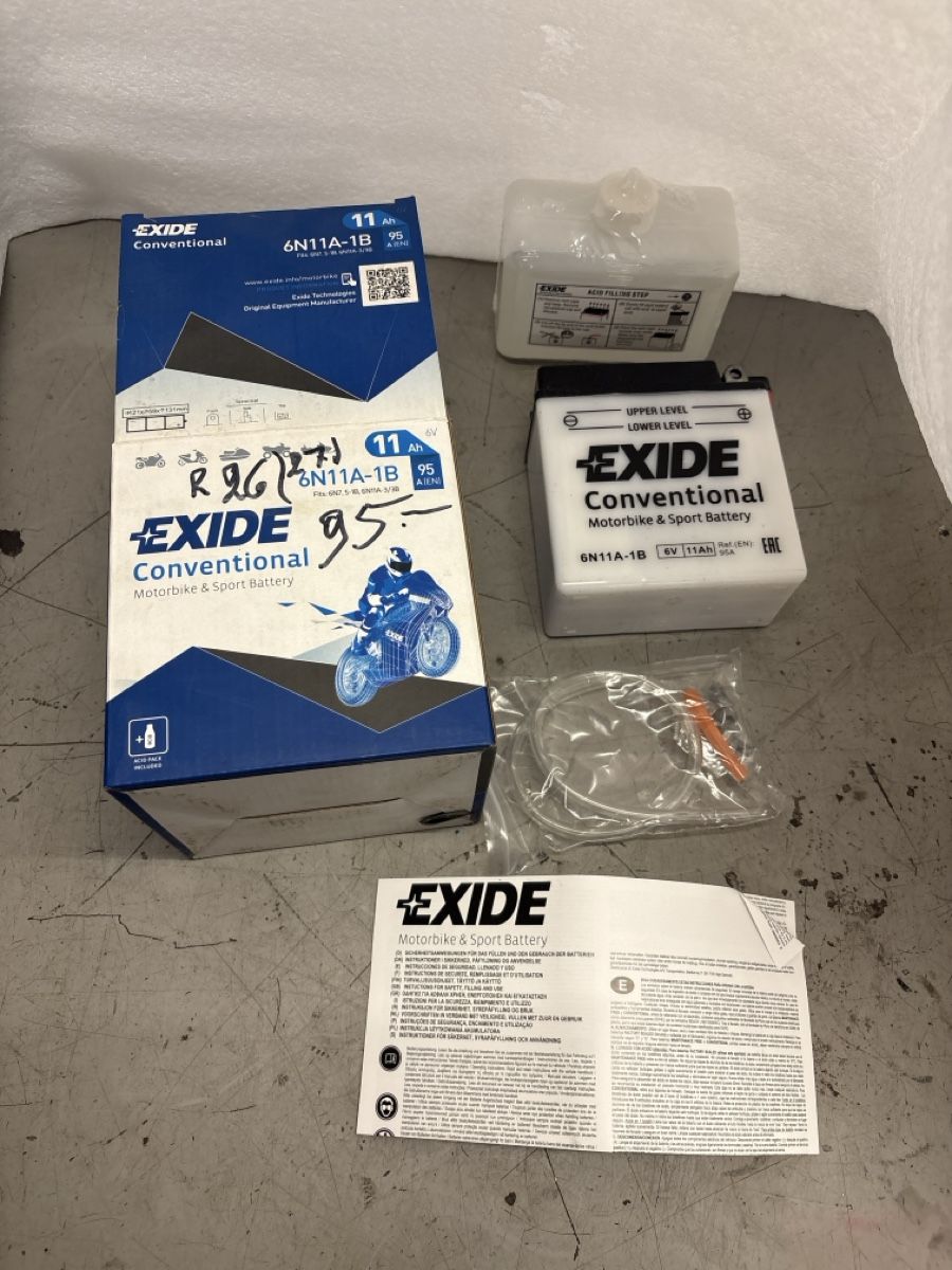 Batterie: Exide 6 Volt Oldtimer Motorrad Batterie Neu !! – Nuovo e nell'imballaggio originale da Roveredo GR venduto da Oldtimer4ever 2