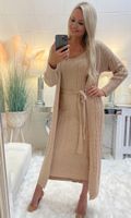 PURE cashmere NYC cable knit dress 100% wools size M/L camel