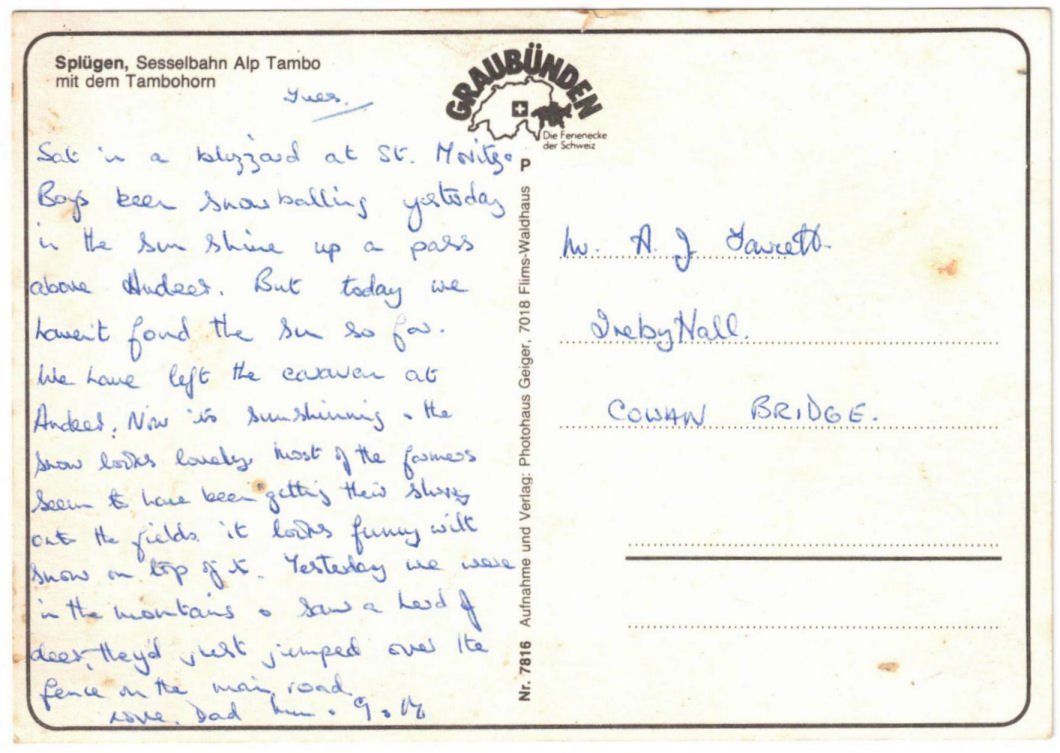 Cartoline postali: Splügen - Sessellift Alp Tambo – Usato da Binningen venduto da Mountainrider 1