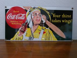 Emailschild Coca Cola USA 1994 Emaille Schild Reklame Retro