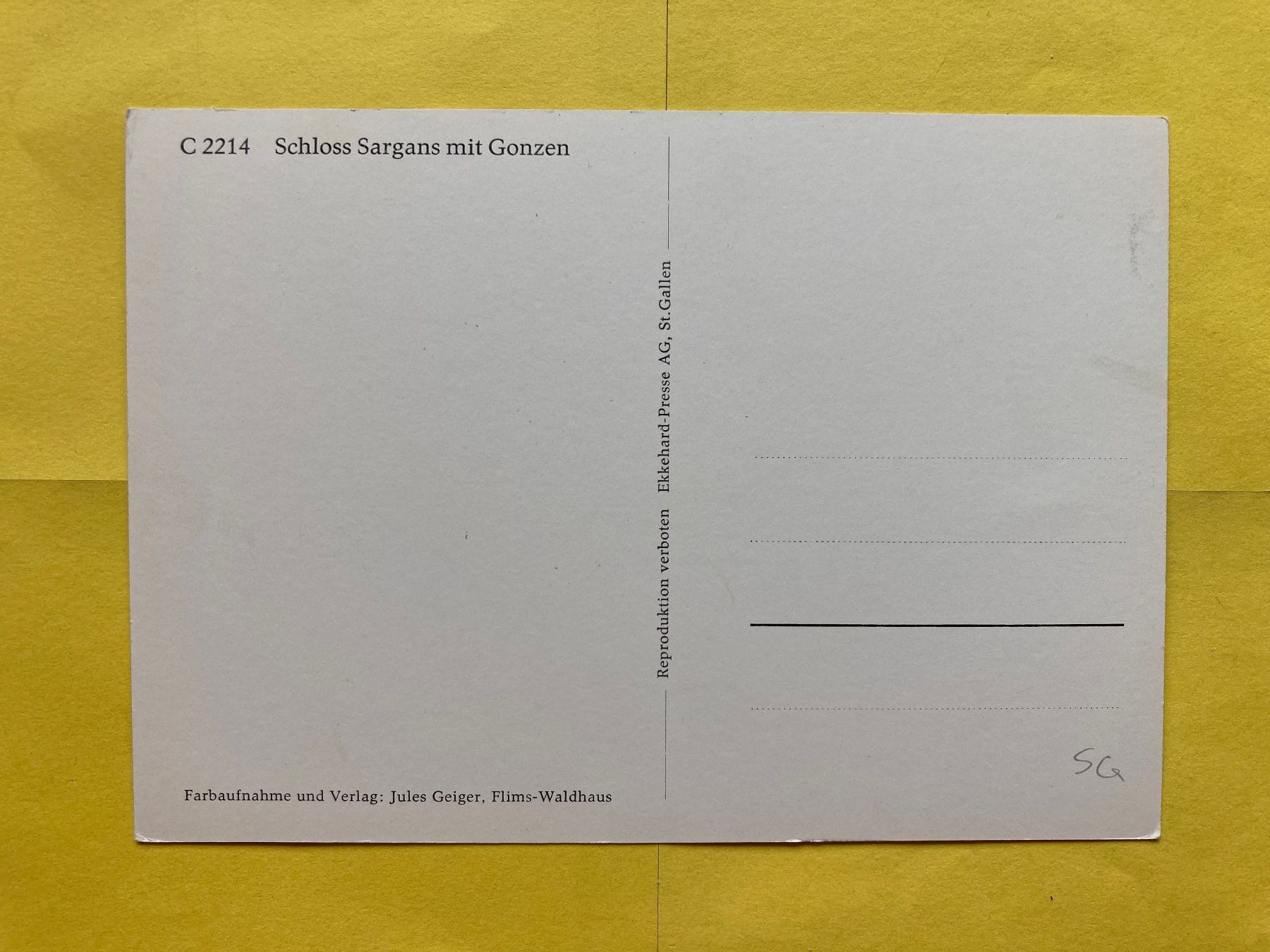Ansichtskarten: Schloss Sargans mit Gonzen / C 2214 – Neu (gemäss Beschreibung) aus Grabs von paggi01 1