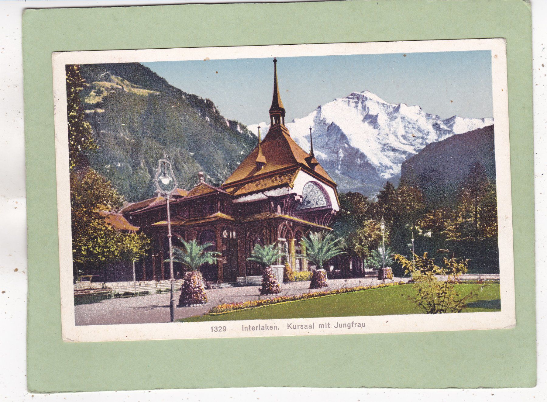 Cartoline postali: Interlaken Kursaal mit Jungfrau 1947 – Usato da Herisau venduto da Lisegrat2008