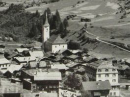 Kippel im Lötschental , Bietschhorn , Kirche 1961