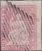 24F (24B1.m) Seidenpapier-Strubelmarke +ECKRAND! Kat: 450.-