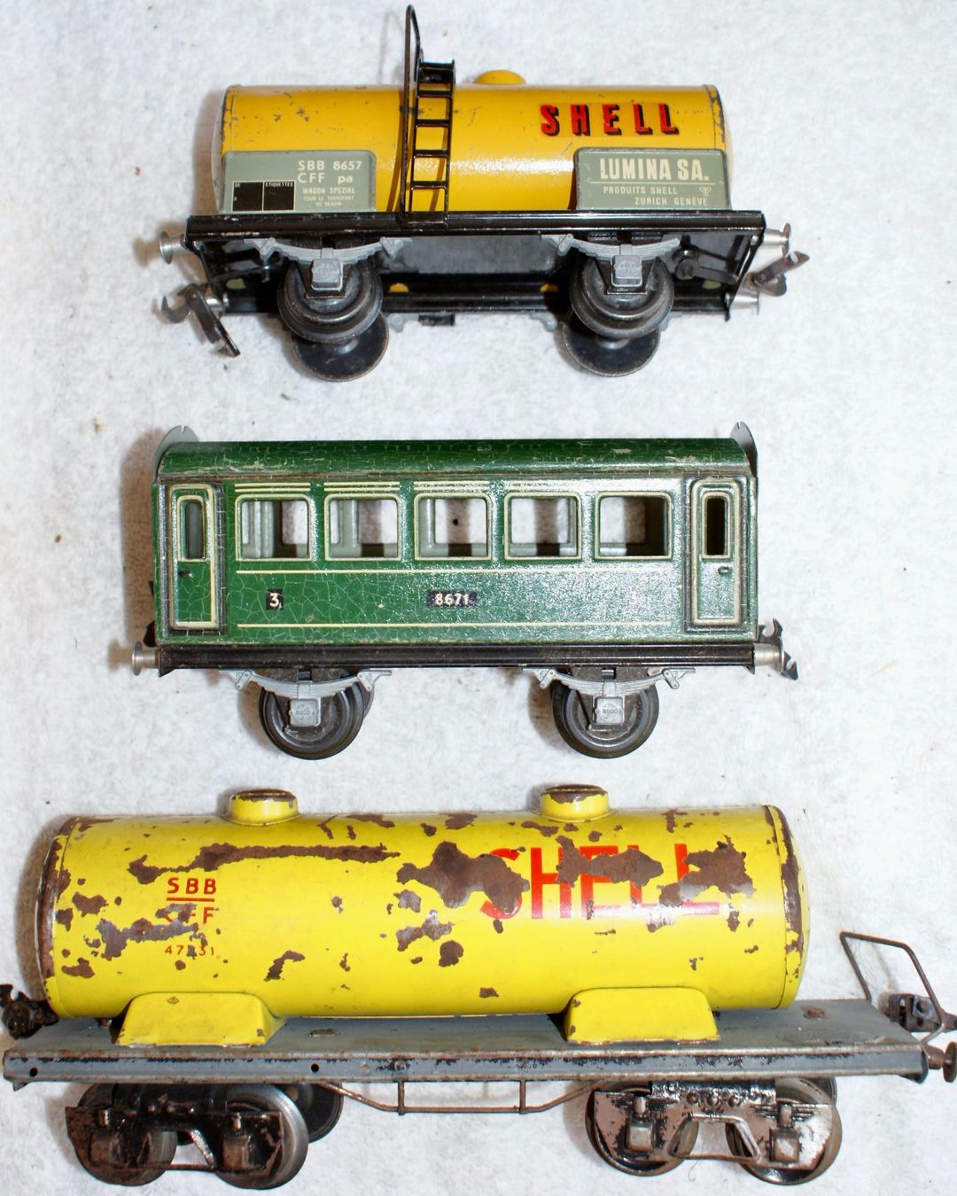 Modellini di ferrovie: 3 wagons ,  échelle 0 – Usato da Morrens VD venduto da alain50