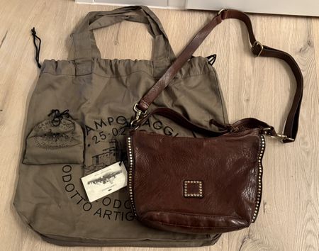 Campomaggi Grand Sac Cuir Italien Artisanat Avec Housse