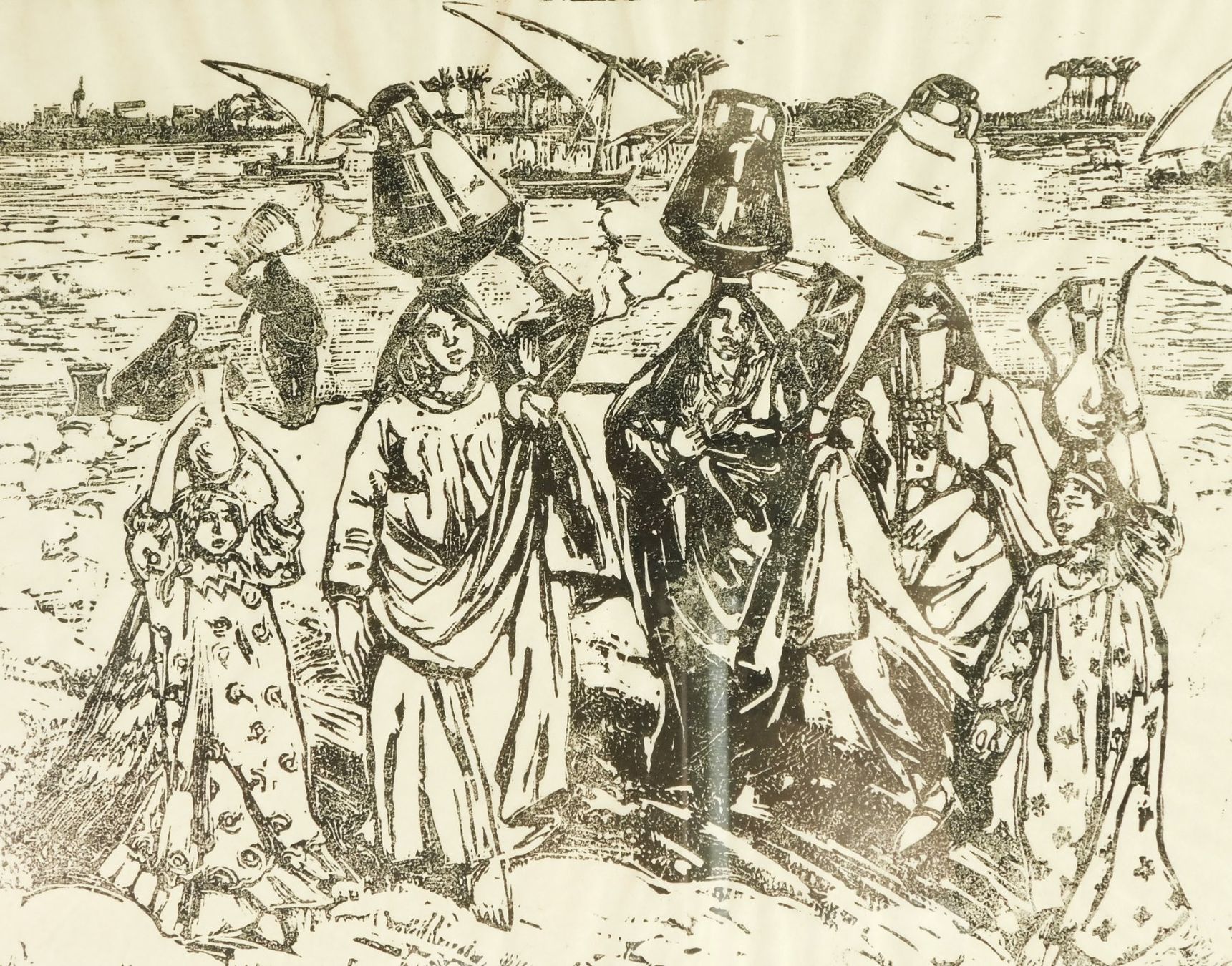 Grafica & Litografie: Margo Veillon: Original Linolschnitt handsigniert – Wassertr – Usato da Emmenbrücke venduto da Ulisse-22 3