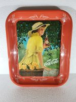 Serviertablett Coca Cola Jugendstil Dame Rose 34x28cm