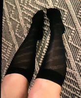 Wolford Calze autoreggenti con logo nere nuove, taglia S/M