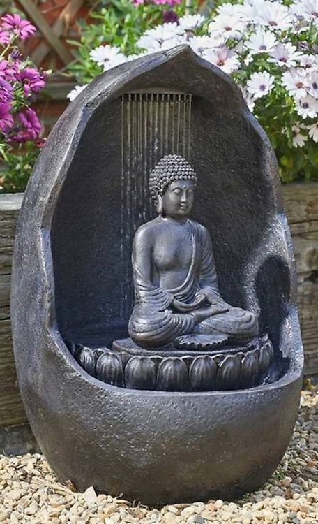 Brunnen, Solarbetrieben, mit Buddhastatue, B40 x H59 x T36 Kaufen auf