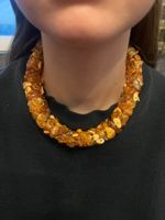 Bernstein-Kette, cognacfarben, Vintage, Top Zustand! (52)