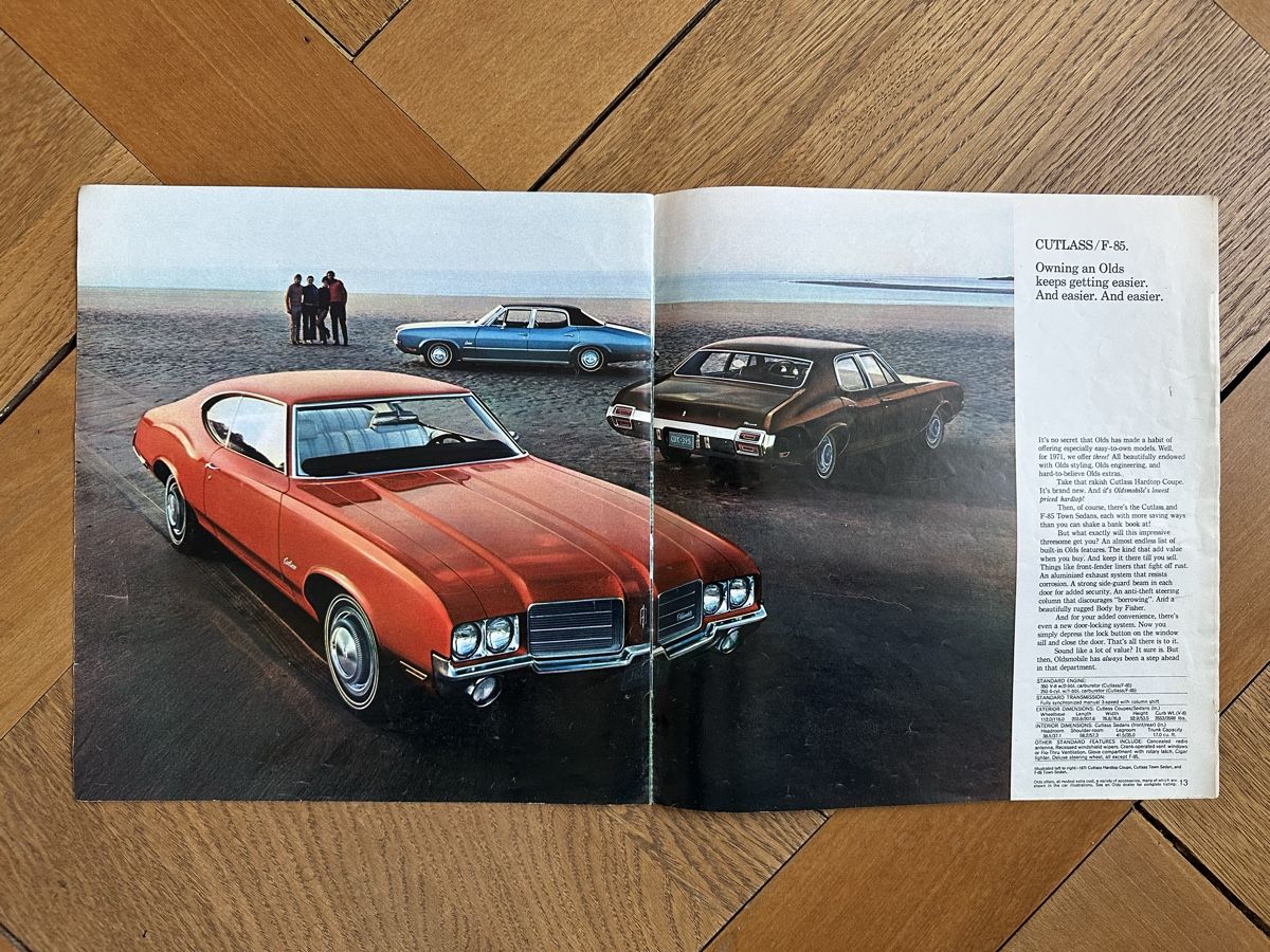 Oldsmobile Dokumente: Prospekt der 1971 Oldsmobile Modelle – Gebraucht aus Bern von 3636-agb 2