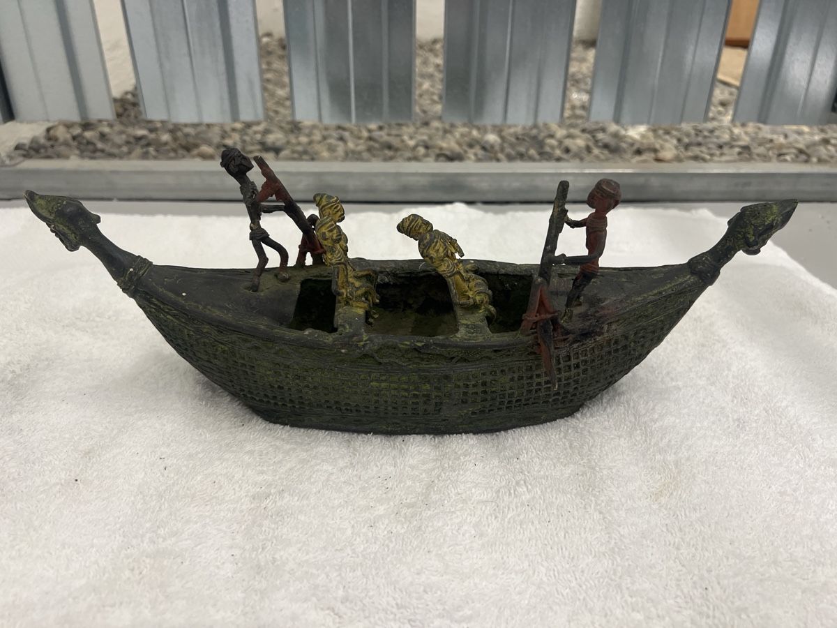 Statuette: Altes afrikanisches Boot,Bronzeguss-Handarbeit,Deko! – Usato da Zürich venduto da Privat_13
