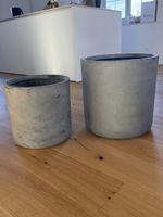 2 Pflanzkübel Zementoptik rund gebraucht