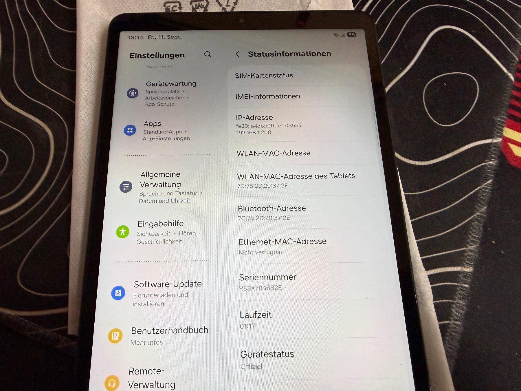 Samsung Tablet PC: Samsung TAB A9 LTE 128GB 8,7" Tablet – Gebraucht aus Au SG von bah_6f5w 4