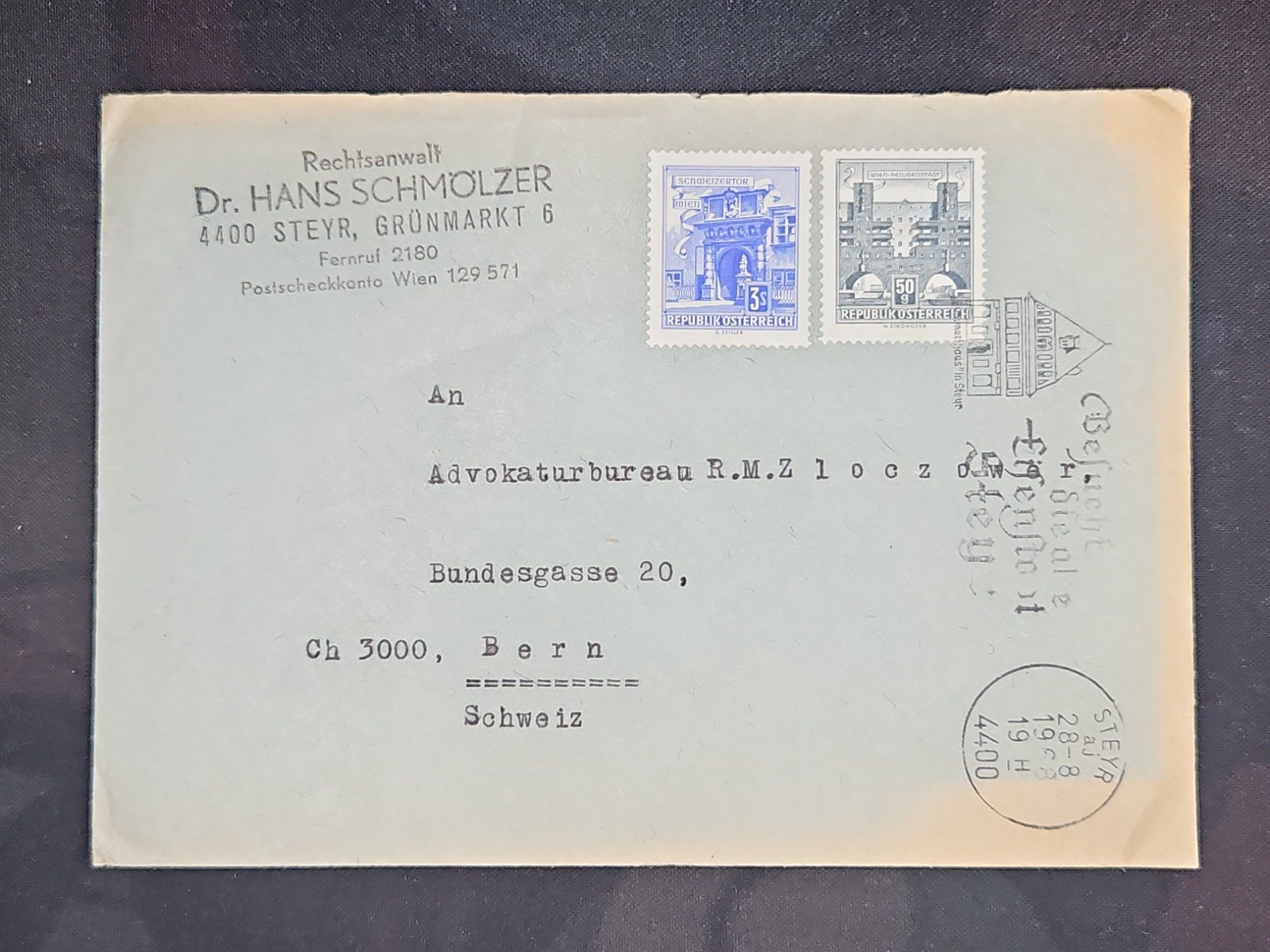Tutti i francobolli: CL25 Enveloppe + Timbre Autriche 1968 – Usato da Cousset venduto da Patrick_Collections