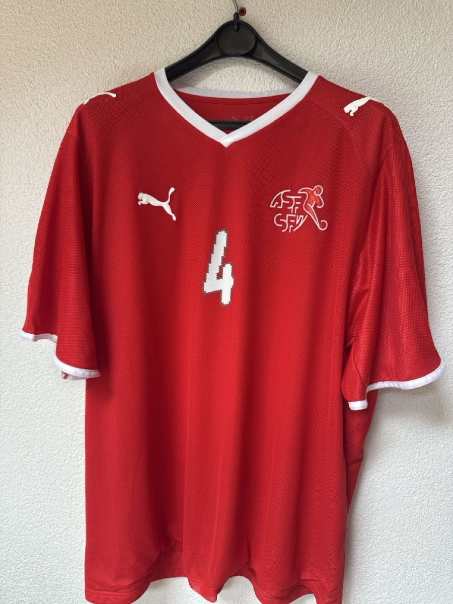 Canottiere & Pantaloni: Schweiz Trikot #4 Senderos – Usato da Gebenstorf venduto da Retroshirt