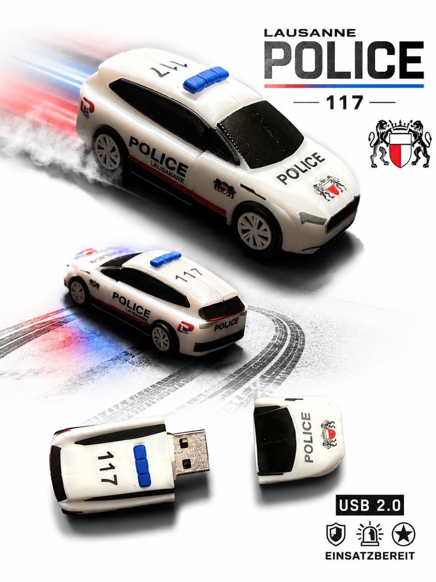 Chiavette USB: Polizei Lausanne USB Stick Original – Nuovo e nell'imballaggio originale da Bichelsee venduto da hubraum_