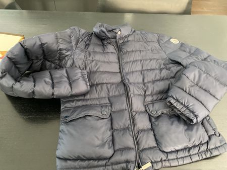 Daunenjacke Moncler Longue Saison dunkelblau Grösse 0