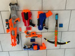 Nerf und 1 Shot Sammlung, viele Blaster, Weste und Zubehör