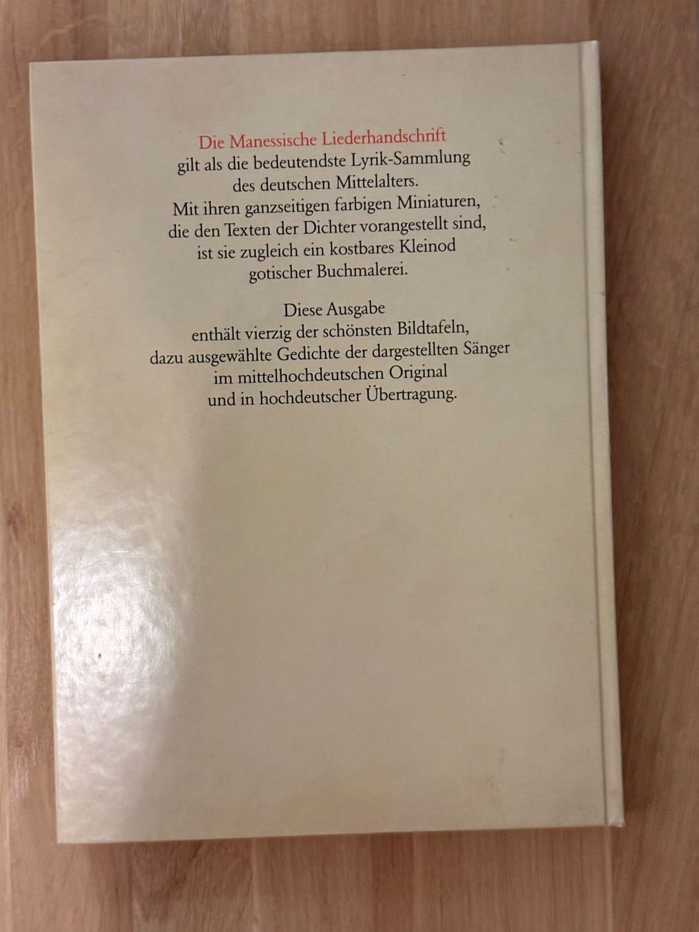 Bücher: Manessische Liederhanschrift – Gebraucht aus Arlesheim von Spielmax 2