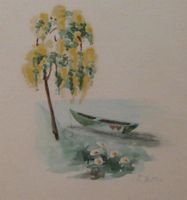Aquarelle Bild Mete Meier Mattes Schiff