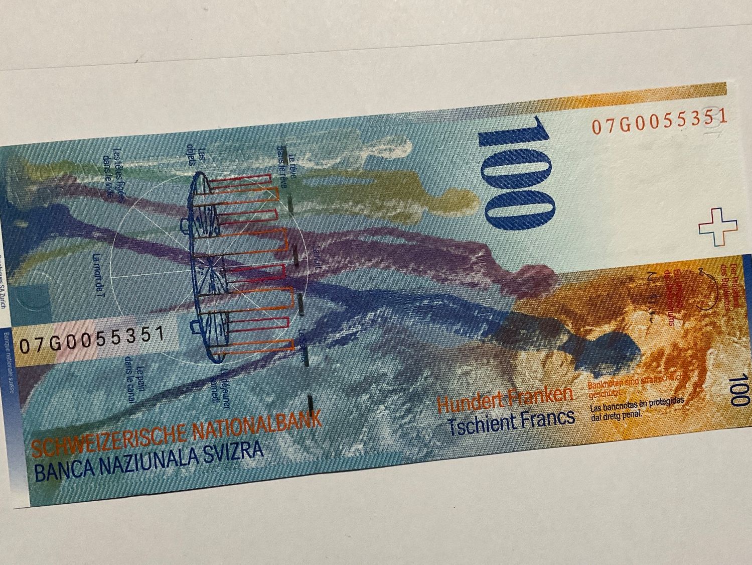 Schweizer Banknote: 100 CHF Note - Alberto Giacometti (Neu und ...