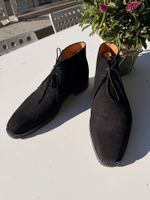 CROCKETT & JONES Tetbury Boots in schwarzer Wildleder,