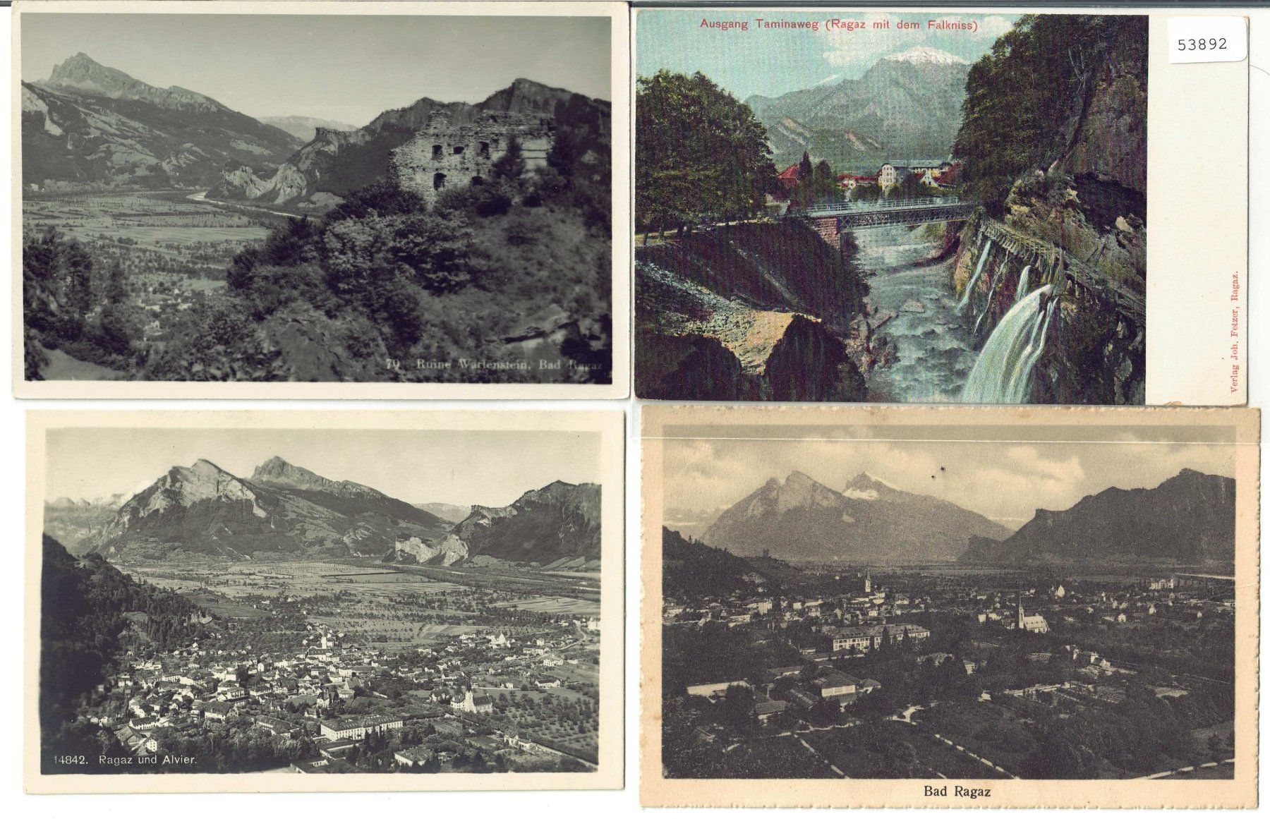 Cartoline postali: 4 AK - Bad Ragaz – Usato da Ettingen venduto da Kartenplanet