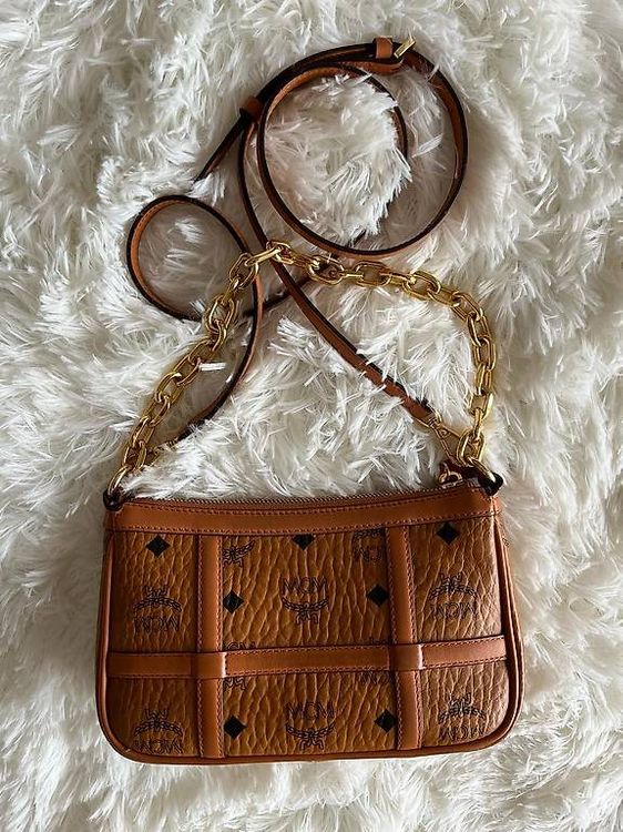 Sac à Main Vintage MCM (Michael Cromer) - Style Boîte Magnifique, Couleur Cognac, Neuf Sans étiquette