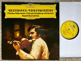 Beethoven Violinkonzert  Zukerman Barenboim LP DGG GEWASCHEN