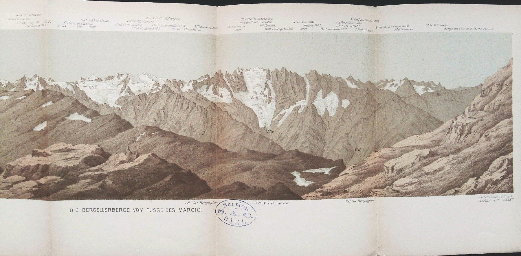 Gravures: Bergell  Panorama 1880 – D'occasion à Rafz par Helvet32