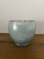 Deko Blumentopf Glas Shabby Chic Türkis