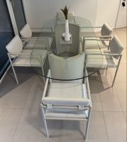Design Esstisch Glas mit 6 Stühlen