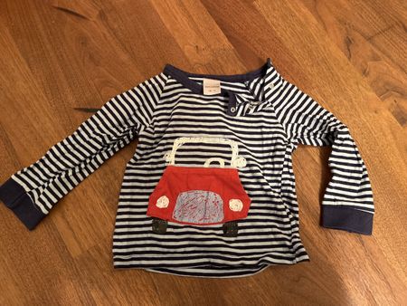 Langarmshirt Jungen Gr. 74 gestreift Auto