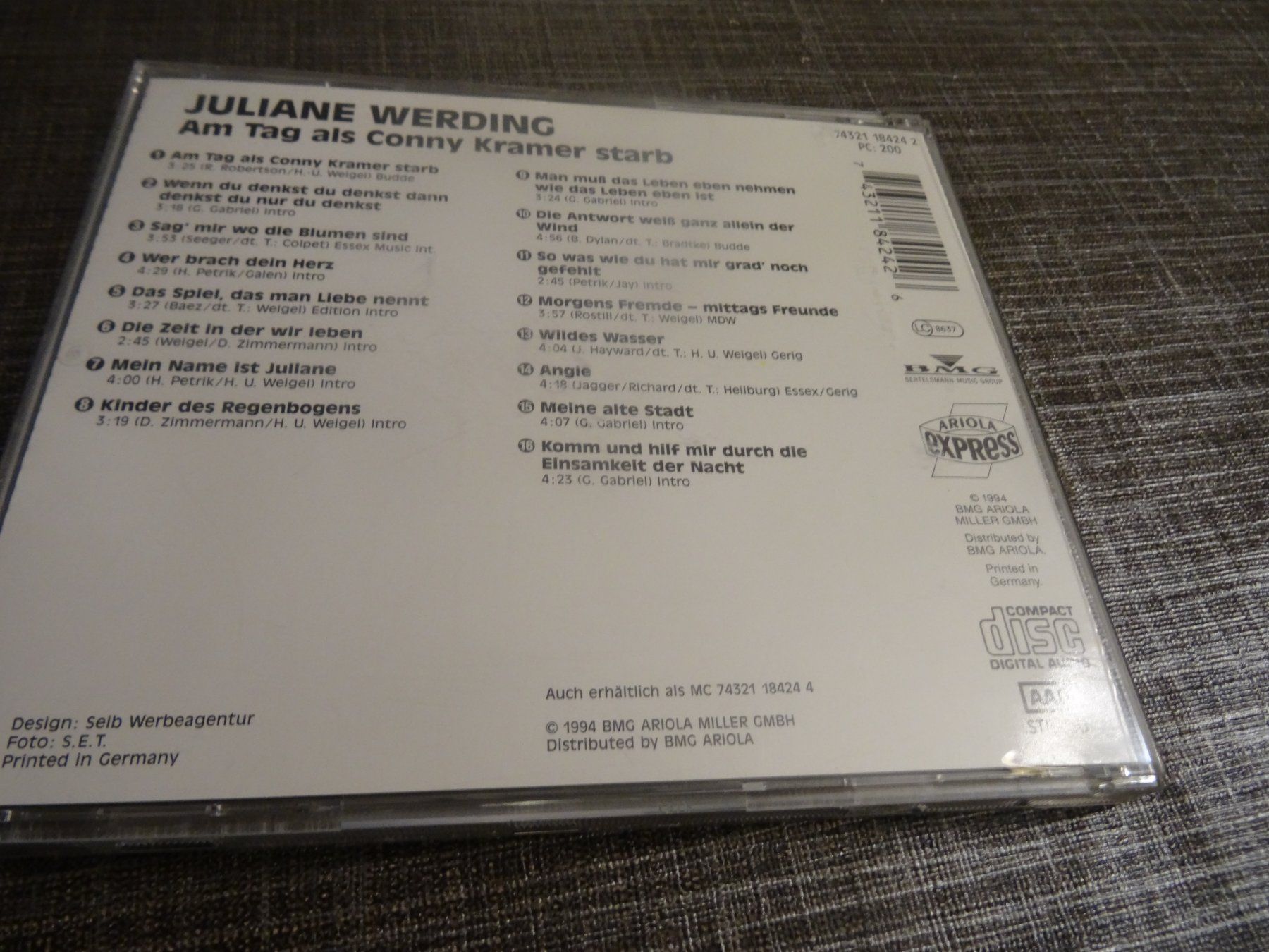 CD: Juliane Werding - Am Tag als Conny Kramer starb CD – Usato da Olten venduto da Disc-Ausverkauf 1