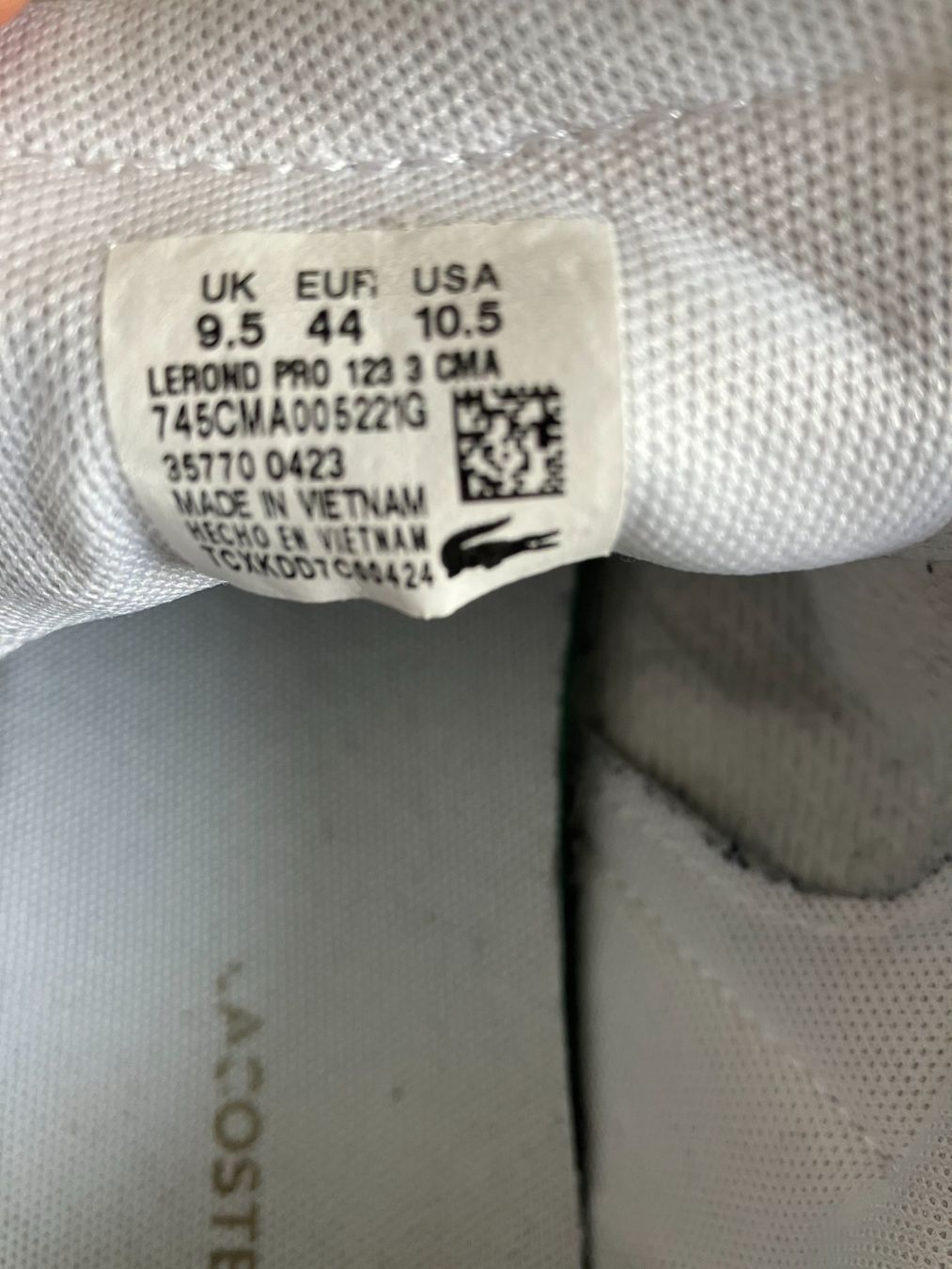 Lacoste Scarpe da uomo: Lacoste Baskets en cuir blanc, taille 44 – Usato da La Ferrière venduto da dim_722t 3