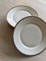 Langenthal Porzellan Teller blau Gold, 6 Stück