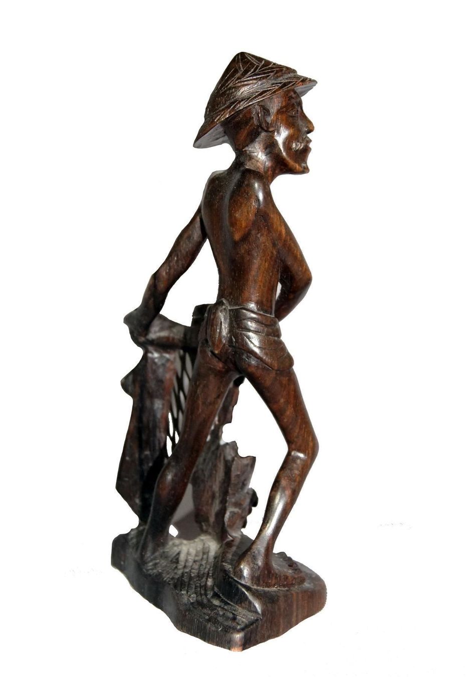 Skulpturen & Statuen: Fischer mit Netz - sehr feine Schnitzerei – Gebraucht aus Geroldswil von ARTEFACTO 6