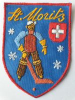 Vintage Badg Wappen St.Moritz Eishockey ST. GALLER STICKEREI