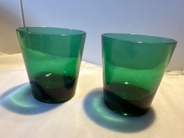 2 Grüne Gläser Wassergläser Longdrink 60er Vintage Glas