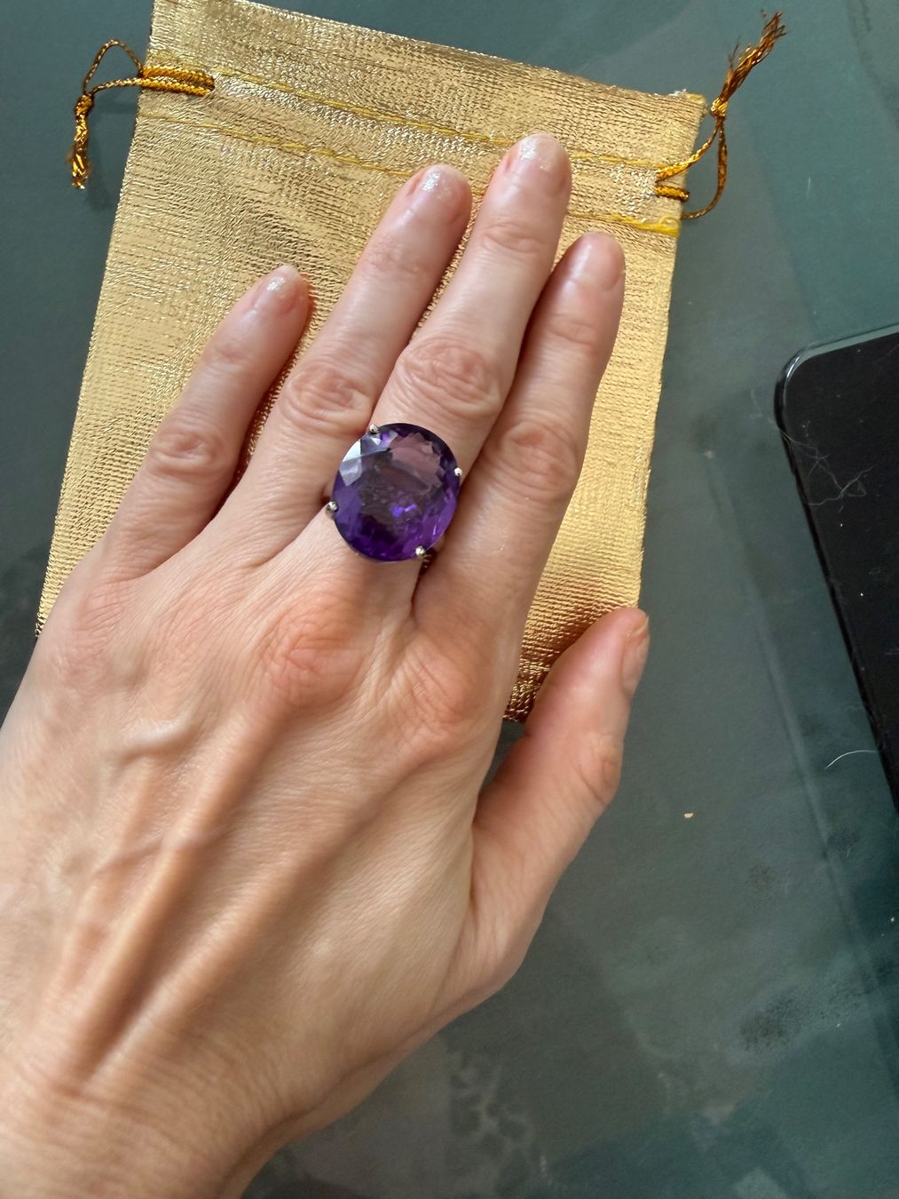 Anelli: 20 CT Amethyst Silver Ring sz 52, new – Nuovo e nell'imballaggio originale da Baar venduto da MariaL07 7
