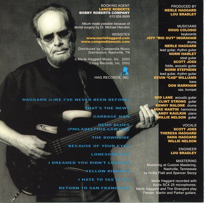 CD: CD - MERLE HAGGARD Like Never Before (Hag Records, 2003) – Nuovo (secondo la descrizione) da Morges venduto da evnocha3 4