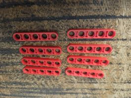 lego 32017 lot de 8 pièces Red Technic, Liftarm Thin 1 x 5