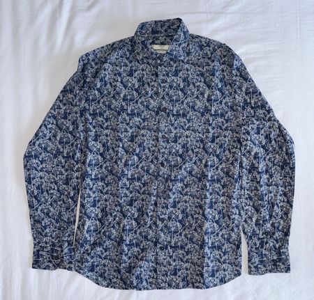 Herren Hemd MANGO blau gemustert Grösse S