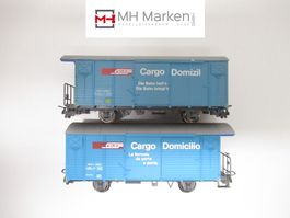 Bemo 2282 177+2283 128 Güterwagen "Cargo Domizil" RhB DC H0m