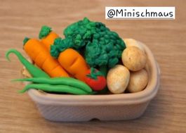 Handmade Gemüsekiste, Broccoli, Bohnen, auch für Maileg