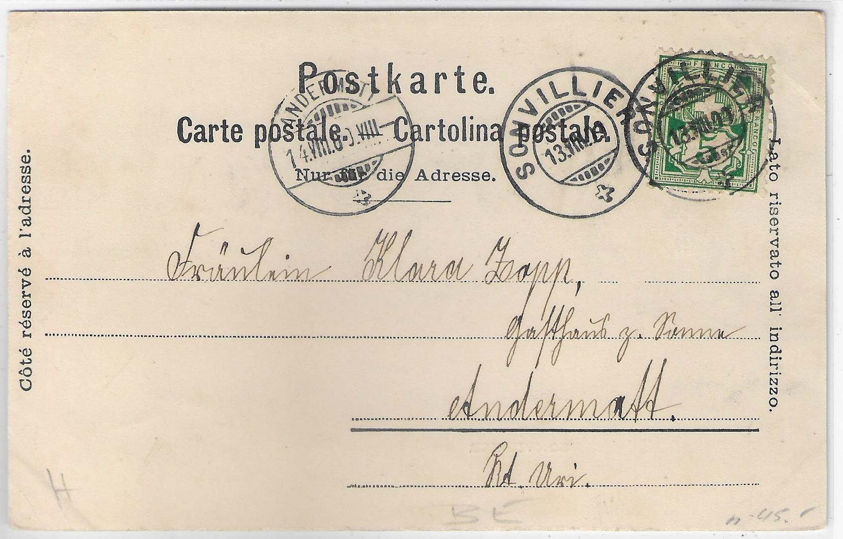 Cartoline postali: Sonvillier - Vue generale - Sonvilier – Usato da Ettingen venduto da Kartenplanet 1